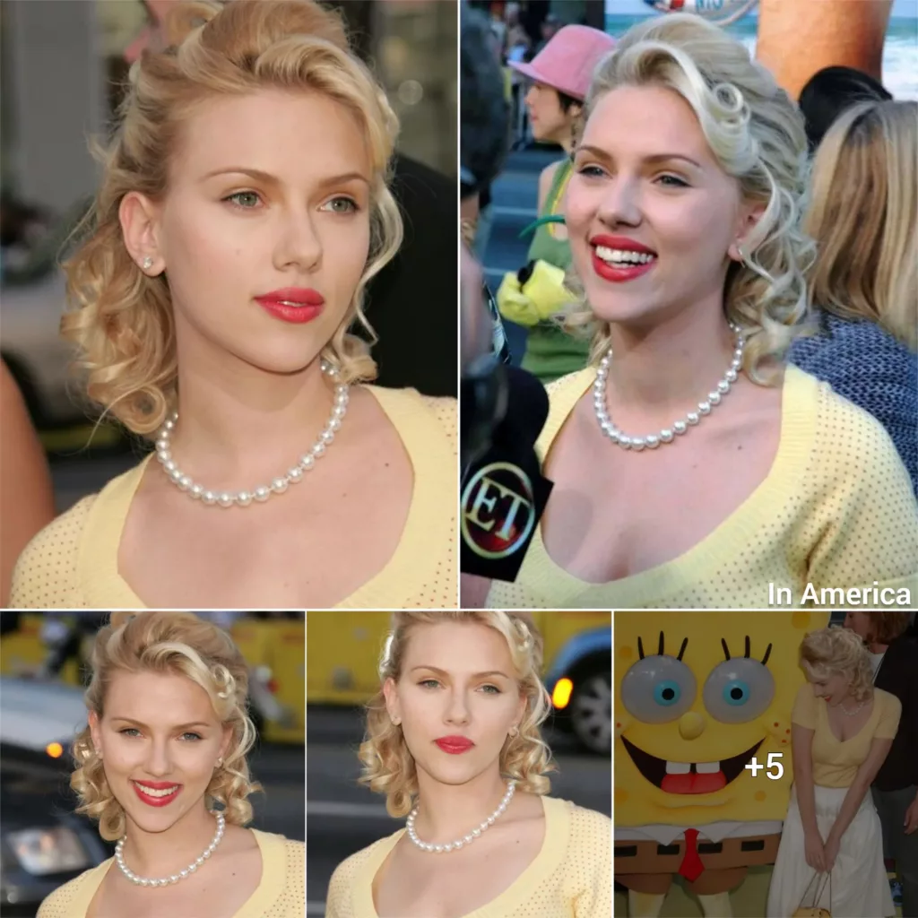 “The Magnetic Presence of Scarlett Johansson at the Premiere of ‘The Spongebob Squarepants Movie'”